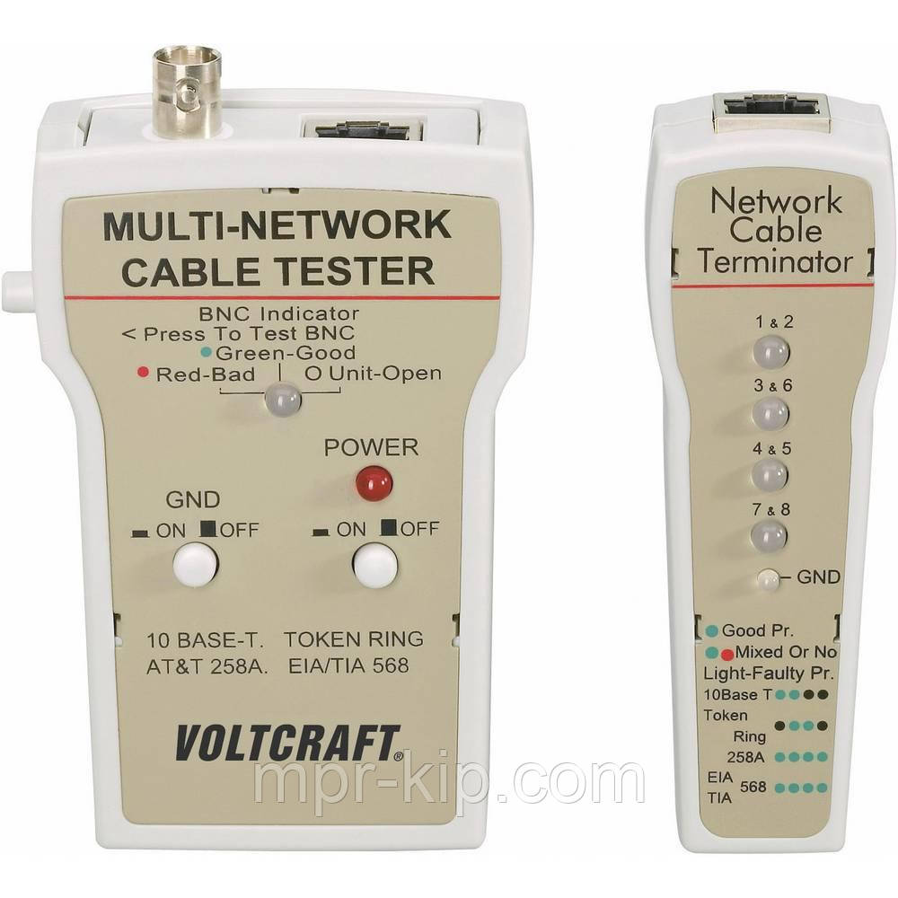 Кабельний тестер Voltcraft CT-1 (BNC, RJ-45), Німеччина (БЕЗ КОРОБКИ)