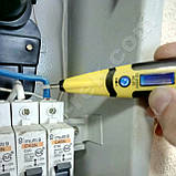 Електронна індикаторна викрутка детектор напруги YINTE YT-0419 (AC/DC 12-240В) з прозвонкой, фото 3