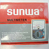 Мультиметр аналоговий SUNWA YX-360TRES (1000В, 500мА, 2МОм, hFE, продзвонювання,тест батарей), фото 3