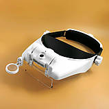 Бінокулярна налобні лупа Magnifier 81000G (1.5 Х/2X/2.5 X/3X/3,5 Х/8X) з регульованою підсвічуванням, фото 5
