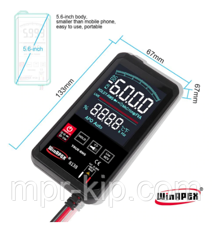 Цифровий мультиметр з сенсорним екраном Winapex ET8136