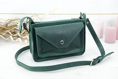 Жіноча сумка Амелія з натуральної шкіри колір Зелений