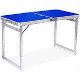 Стіл і стільці для пікніка з посиленими ніжками Folding Table Синій, фото 3