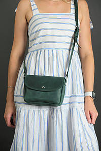 Жіноча шкіряна сумка Мія, натуральна Вінтажна шкіра, колір Зелений