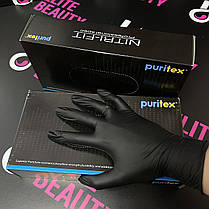 Нітрилові чорні рукавички для прибирання Puritex розмір S,M,L,XL 1 пара, фото 5