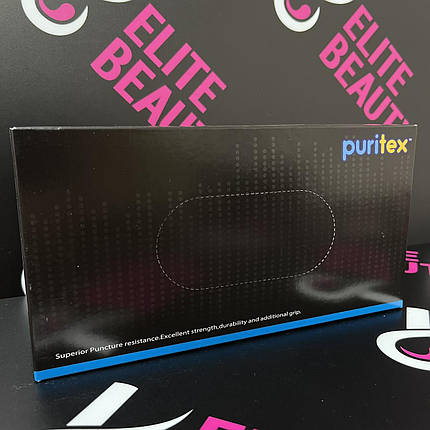 Нітрилові чорні рукавички для прибирання Puritex розмір S,M,L,XL 1 пара, фото 1
