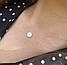 Срібні сережки-пусети з золотими накладками з фіанітами (0,7 мм) РН-333, фото 8