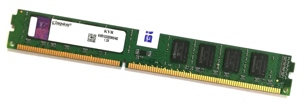 Оперативна пам'ять Kingston DDR3 4Gb 1333MHz PC3-10600U 2Rх8 LP CL9 (KVR1333D3N9/4G) Б/В, фото 1