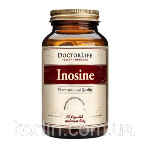 Інозин 550 мг Біодобавка Для імуніта Від Вірусів 60 кап Doctor Life Inosine Польща Доставка з ЄС