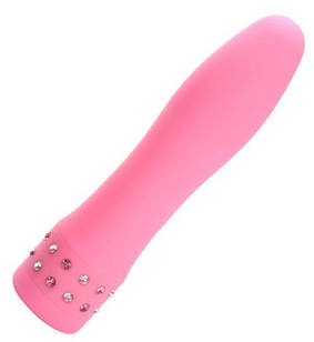 Кишеньковий вібратор зі стразами та регулюванням потужності Рожевий