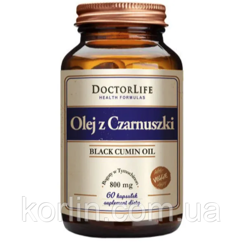 Олія Чорного кмину 800 мг 60 кап Doctor Life Black Cumin Seed Oil Польща Доставка з ЄС