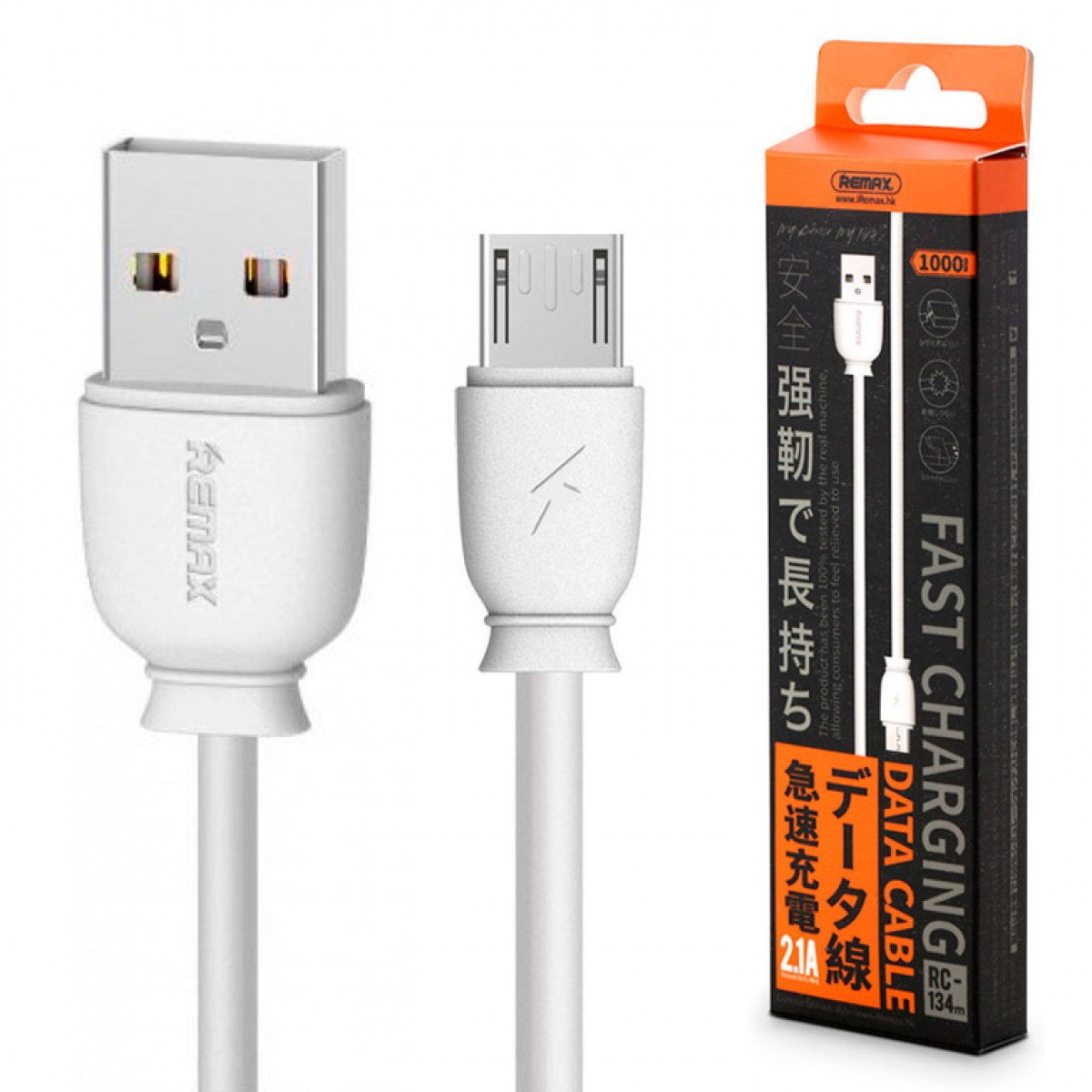 Кабель Data Cable Remax Micro USB RC-134 Original Быстрая зарядка,Білий
