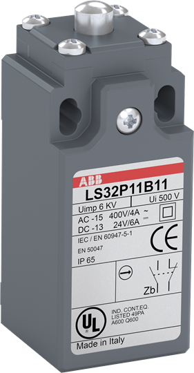 Кінцевий вимикач LS30P11B11 Металевий плунжер 10A, 1NC / 1NO, IP65 ABB 1SBV010211R1211