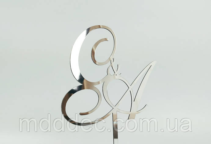 Дзеркальні Весільні топери Топери з ініціалами молодіжний!! С&A, фото 1