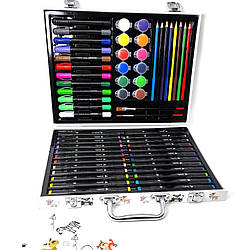 Дитячий набір творчості скетч маркерів двосторонніх фарби олівці в кейсі для малювання з розфарбуванням 60 шт