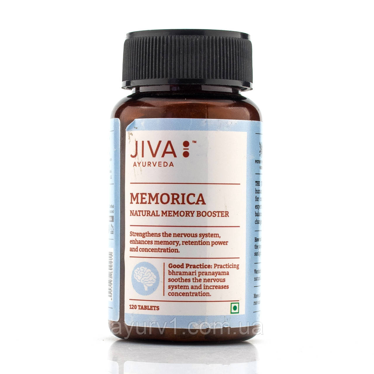 Джива Меморіка/Jiva Memorica/120 таб для пам'яті, мозку, концентрації, від стресу, тривожності