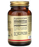 Вітамін Д3 Solgar Vitamin D3 2200 IU 100 капсул Холекальциферол, фото 5