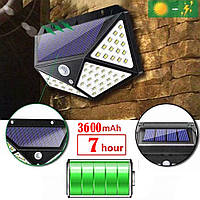 Вуличний ліхтар світлодіодний з датчиком руху і батареєю на 3600mah Solar LED 100, фото 1