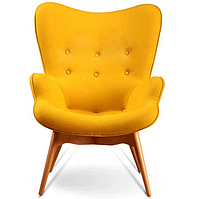 Кресло мягкое на ножках Флорино разные цвета Желтый