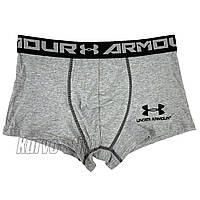 Мужские трусы боксеры Under Armour, мягкий натуральный хлопок, цвет светло-серый