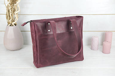 Жіночий шоппер Белла з натуральної шкіри колір Бордо