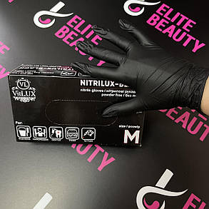 Нітрилові рукавички для салону краси VitLux black S-L 100шт, фото 3