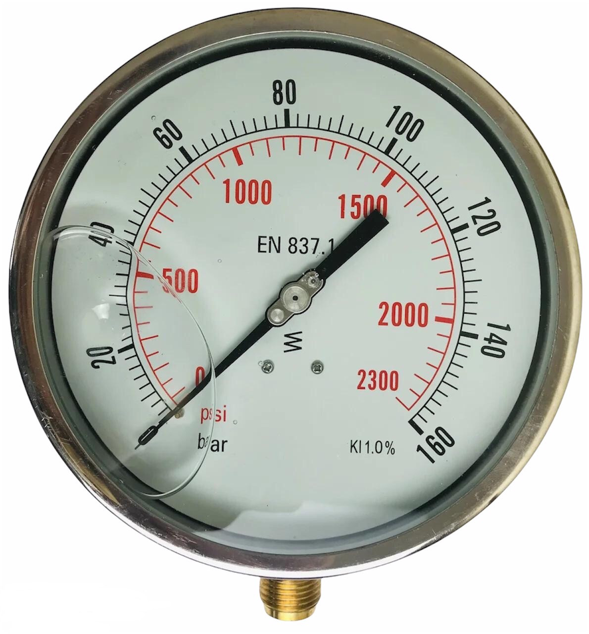 Манометр радіальний (гліцериновий) DN 150 G 1/2" 160 bar, фото 1