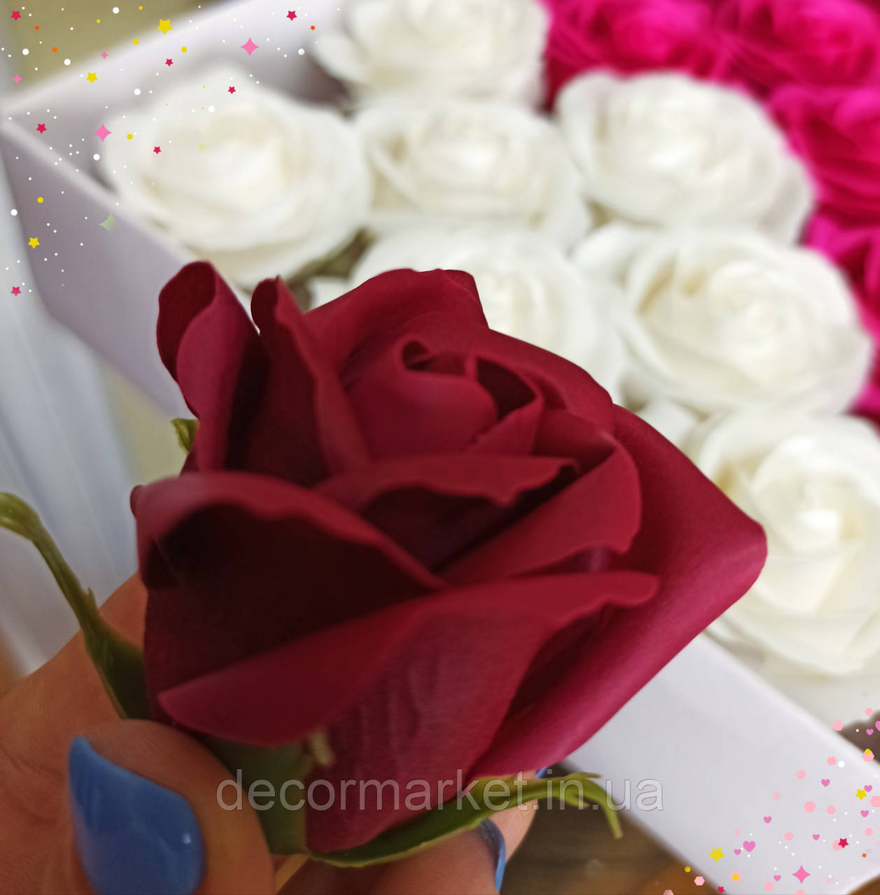 Мильна РОЗА темно-червоний 5,5х5 см, фото 1