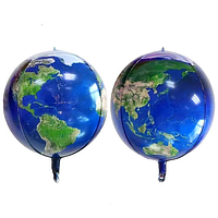 Фольгированный шарик КНР (55 см) Сфера 4D Планета земля