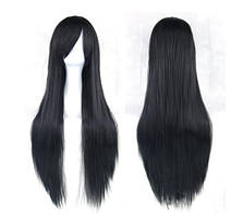 Довга чорна перука брюнетки, 80 см