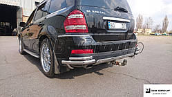 Захист заднього бампера (подвійна нержавіюча труба - подвійний ус) Mercedes - Benz GL 164 (06-12)