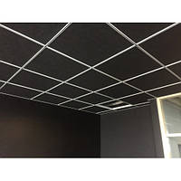 Акустическая влагостойкая гладкая плита Rockfon Industrial Black 600x600x25