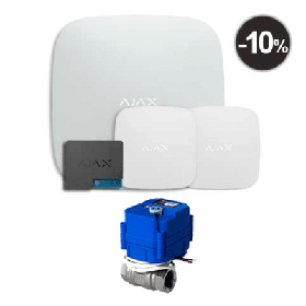 Ajax Hub2 + LeaksProtect (2 шт.) + WallSwitch + Кран кульовий з електроприводом HC 220 В