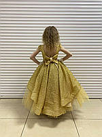 Длинное нарядное золотое платье с блеском Бетси