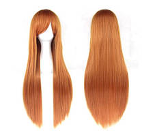 Довга пряма перука руда, 80 см