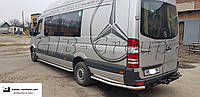 Защита заднего бампера (одинарная нержавеющая труба - одинарный ус) Mercedes - Benz Sprinter (2006-2014)