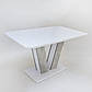 Розсувний стіл Intarsio Torino 140-180х80см білий із вставками під бетон для інтер'єру в стилі модерн, фото 2