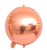 Фольгированный шарик КНР 10"( 25 см) Сфера 4D розовое золото