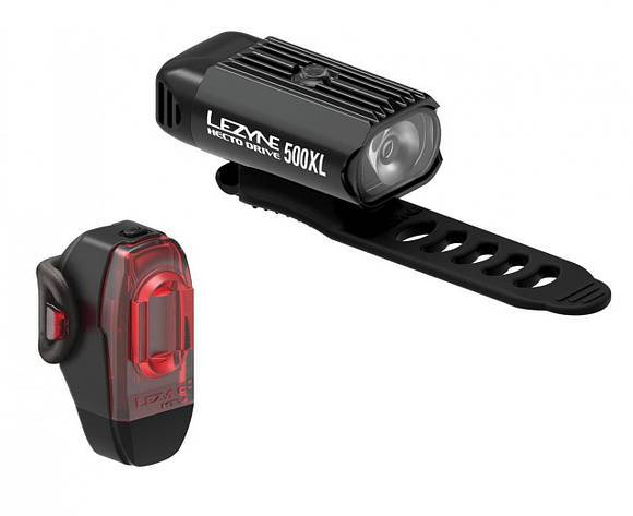 Комплект світла LEZYNE HECTO DRIVE 500XL /KTV PAIR Чорний/Чорний 500/10 люмен Y13, фото 1