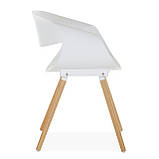 Дизайнерський стілець-крісло Берта SDM пластик білий ніжки дерево бук, фото 2