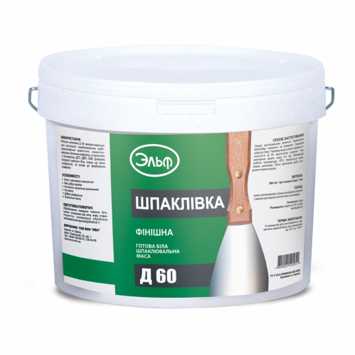 Шпаклівка Ельф Д60 акрилова фініш 1,5кг, фото 1