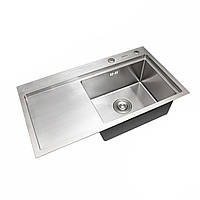 Кухонна мийка Platinum Handmade 7843 R з дозатором сталь 3.0/0.8