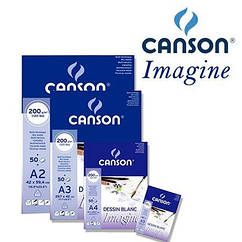 Блок паперу для акварелі Canson Imagine Mix Media, дрібне зерно, 200гр / м, А3, 50 аркушів
