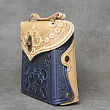 Шкіряний рюкзак ручної роботи, сумка-рюкзак з авторським тисненням в стилі бохо, фото 8