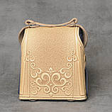 Шкіряний рюкзак ручної роботи, сумка-рюкзак з авторським тисненням в стилі бохо, фото 7