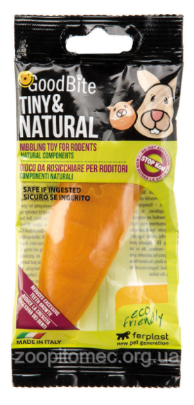 Жувальна іграшка Goodb Tin & Nat Carrot для гризунів у формі морквини Ferplast, фото 1