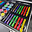Дитячий набір творчості у валізі скетч маркери двосторонні фарби олівці в кейсі для малювання 65 шт, фото 6
