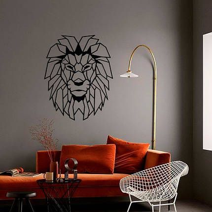 Картина панно з дерева на стіну Lion, фото 1