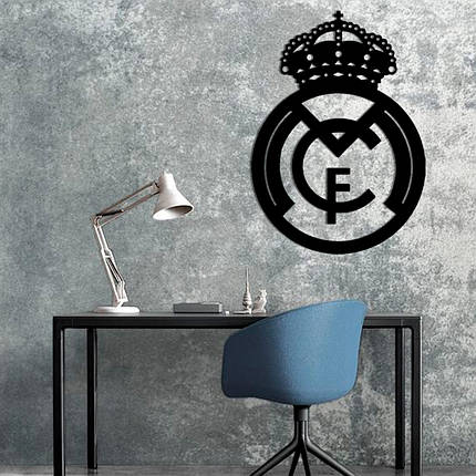 Картина панно з дерева на стіну герб Real Madrid FC, фото 1