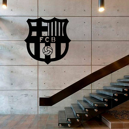 Картина панно з дерева на стіну герб FC Barcelona, фото 1
